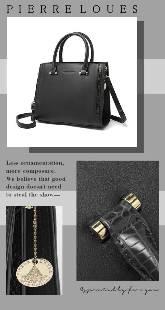 Pierre Loues Womens Bag Tote Handbag Black Colour - 9