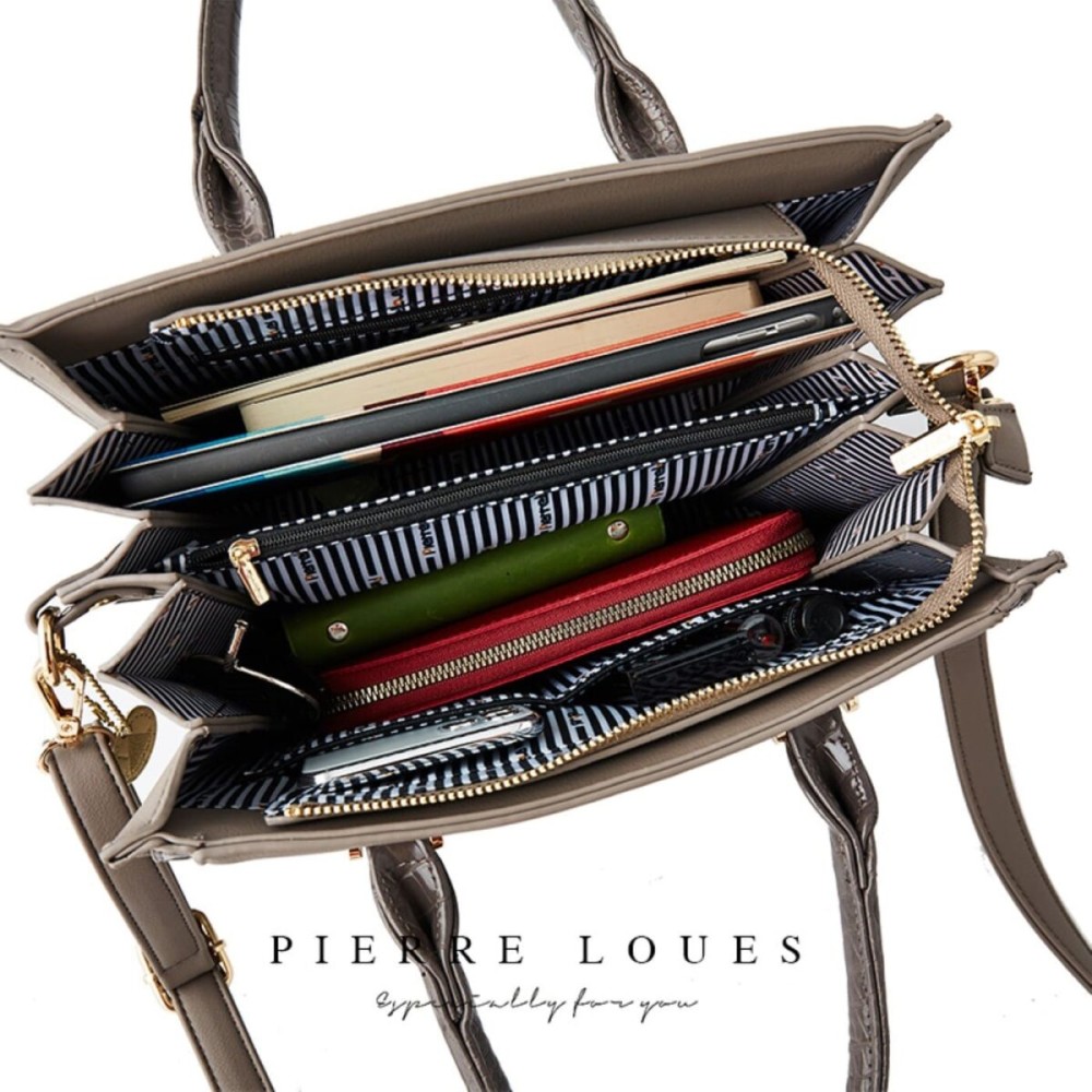 Γυναικεία Τσάντα Χιαστί/Χειρός Pierre Loues Καφέ Χρώμα - 7