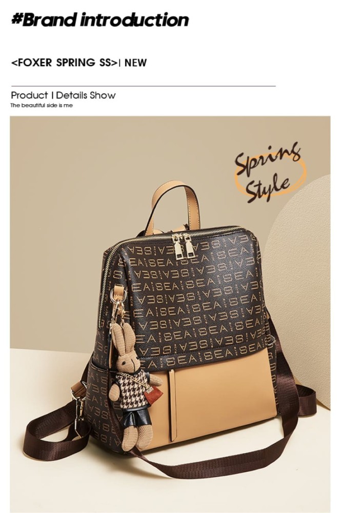 Foxer Leather Womens Bag Backpack Brown Colour - 2