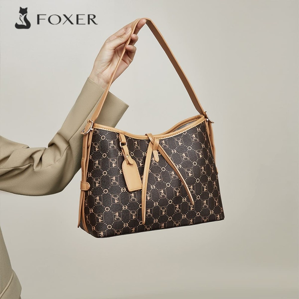 Foxer Womens Bag Shopper Shoulder Brown Colour - 2