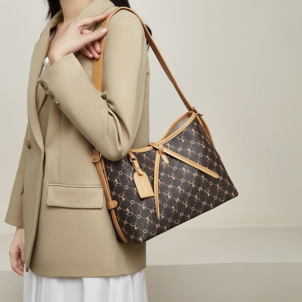 Foxer Womens Bag Shopper Shoulder Brown Colour - 4