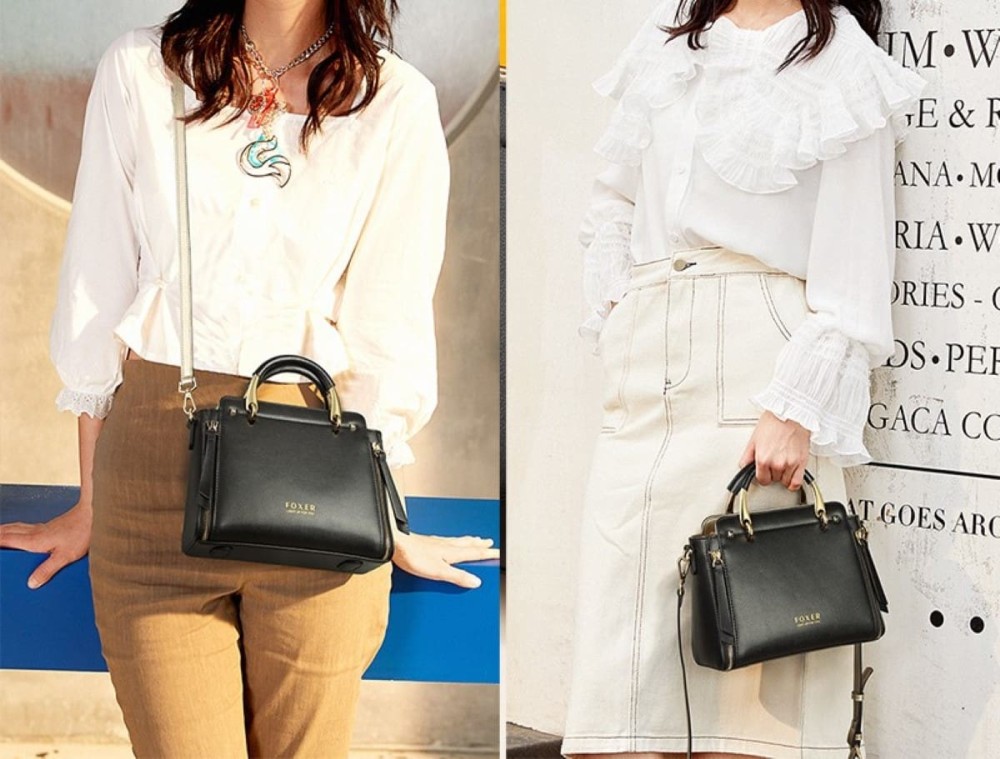 Foxer Leather Womens Bag Shoulder Black Colour - 4