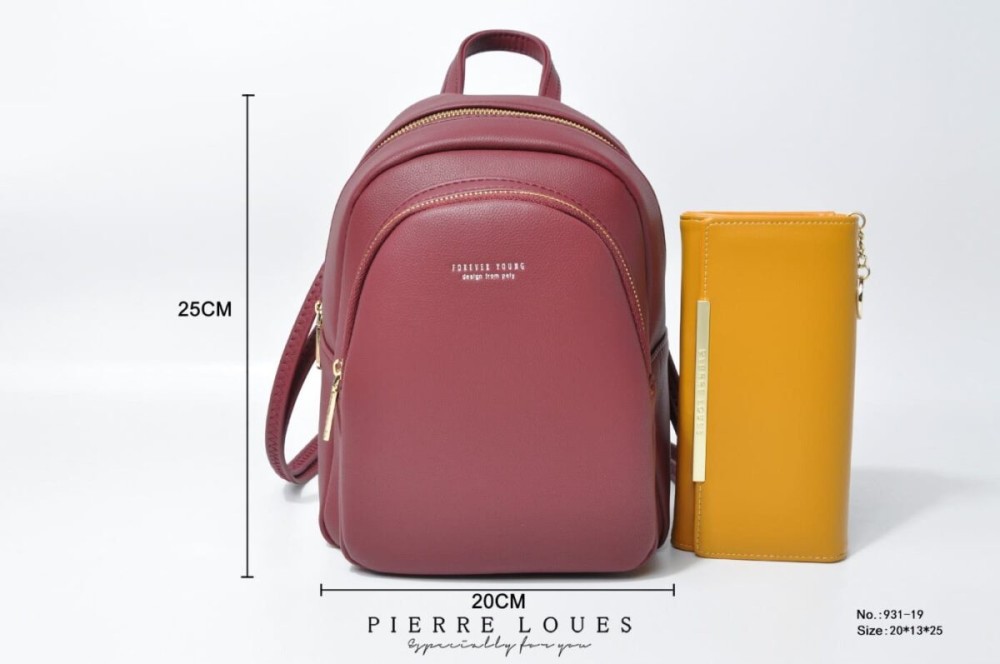 Pierre Loues Womens Bag Backpack Burgundy Colour - 3