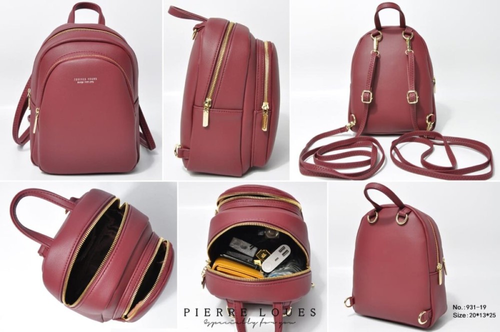 Pierre Loues Womens Bag Backpack Burgundy Colour - 4