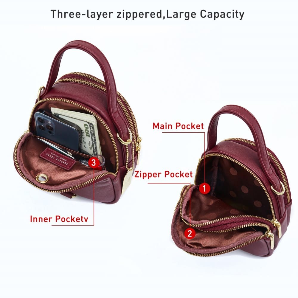 Pierre Loues Womens Bag Backpack Burgundy Colour - 4