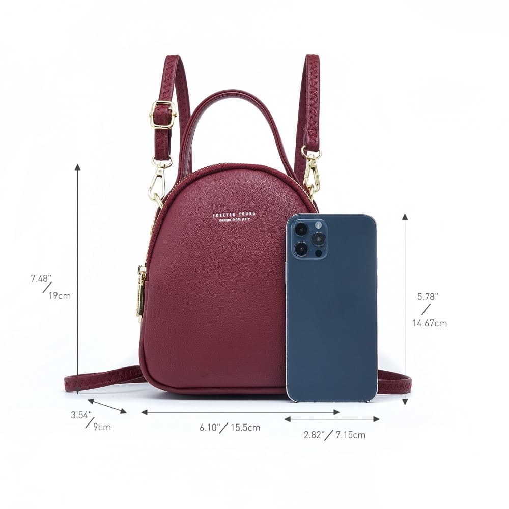 Pierre Loues Womens Bag Backpack Burgundy Colour - 5