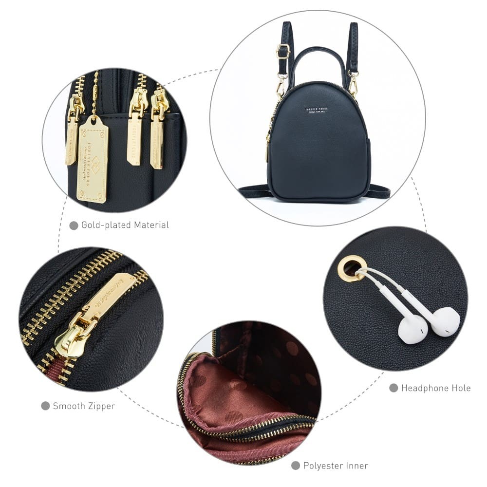 Pierre Loues Womens Bag Backpack Black Colour - 6