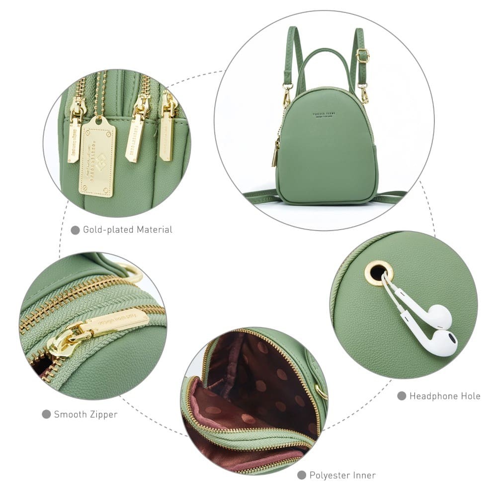 Pierre Loues Womens Bag Backpack Green Colour - 6