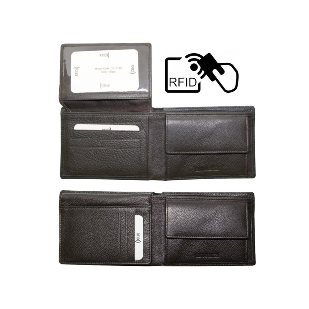 Alpha Status Leather Mens Wallet with RFID Black Colour - 4