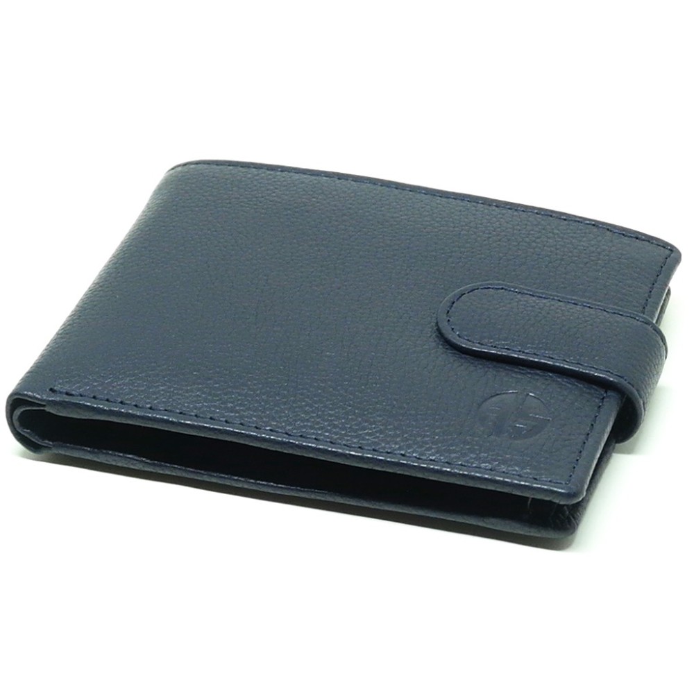 Alpha Status Leather Mens Wallet with RFID Navy Blue Colour - 2