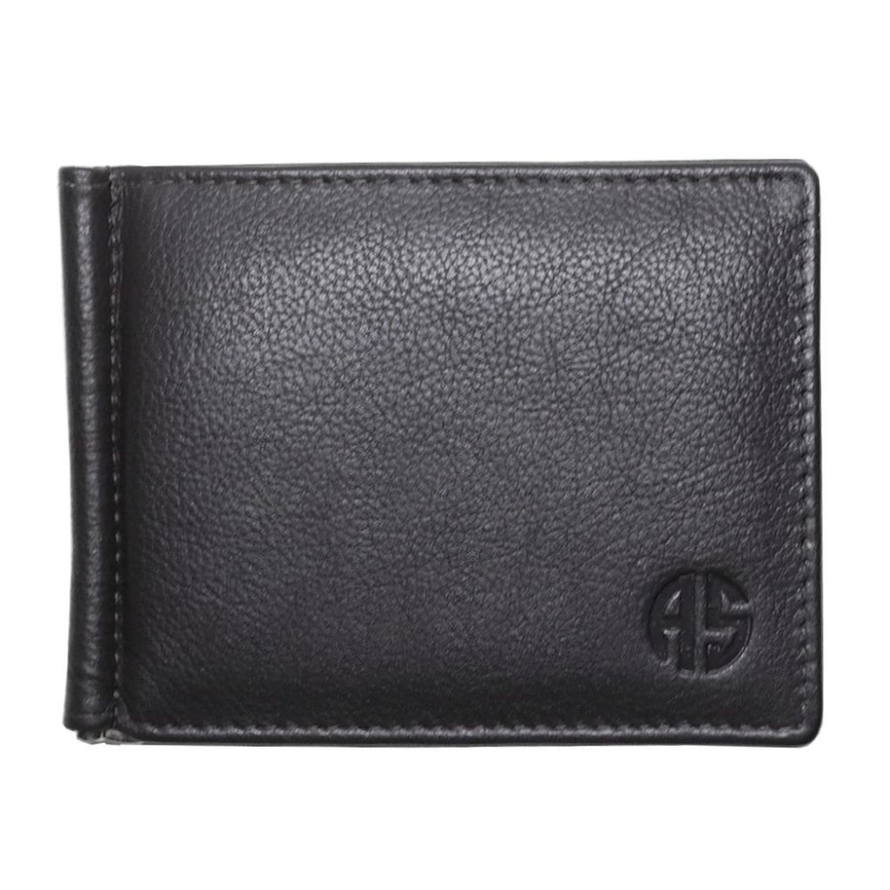 Alpha Status Leather Mens Wallet with RFID Black Colour With Clip - 1
