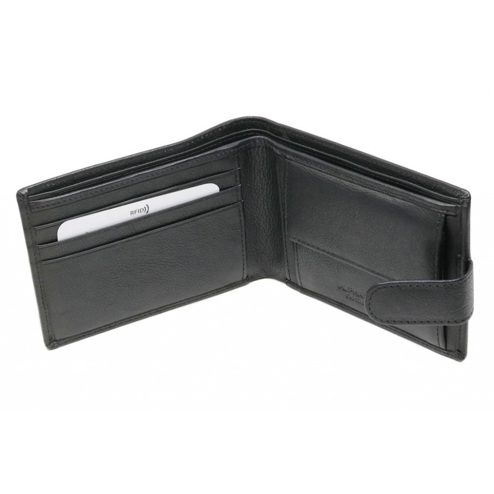 Alpha Status Leather Mens Wallet with RFID Black Colour - 3