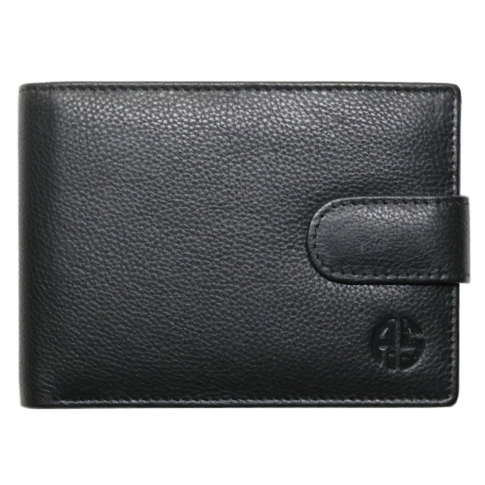 Alpha Status Leather Mens Wallet with RFID Black Colour - 1