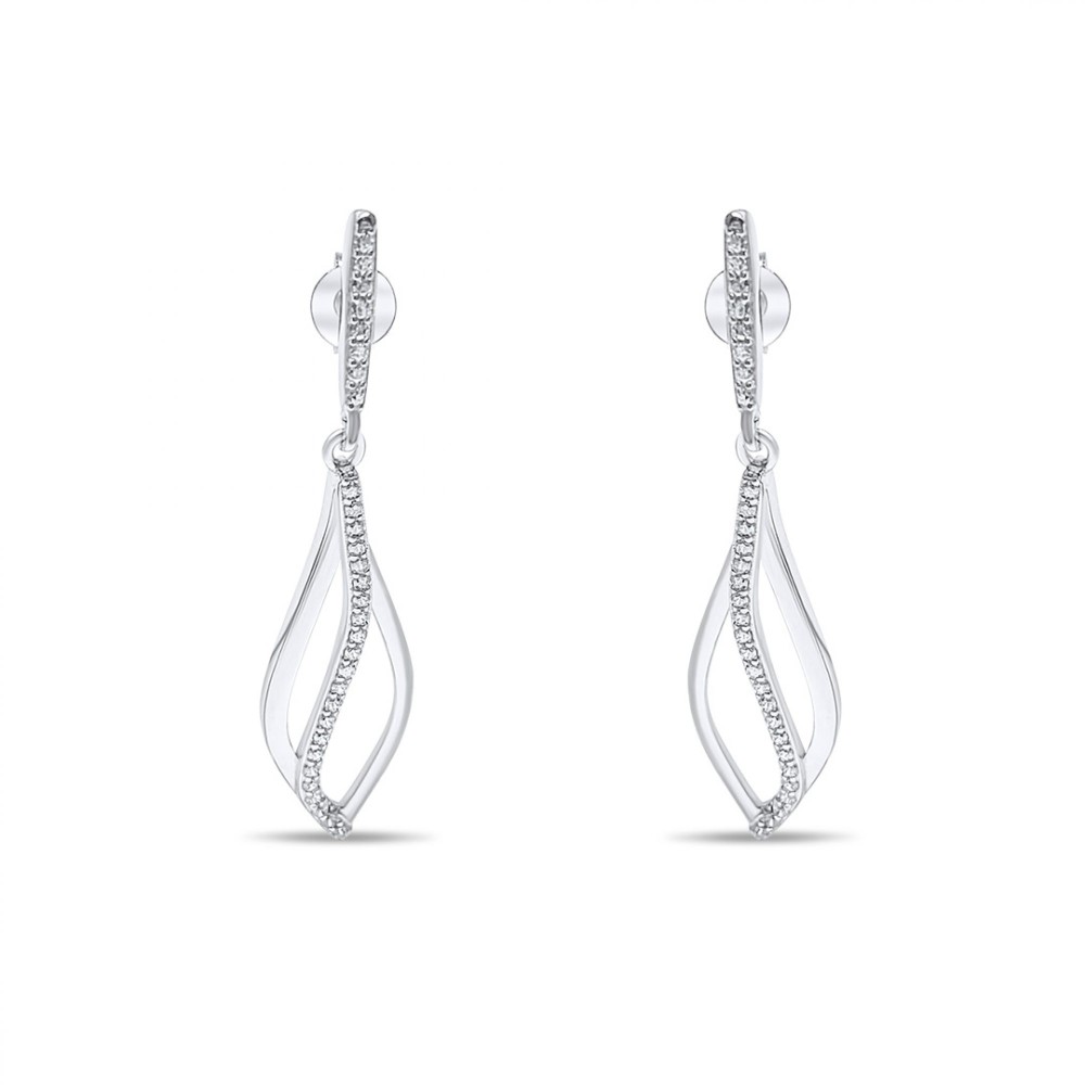 Silver Earrings With Zircon Stones - 1