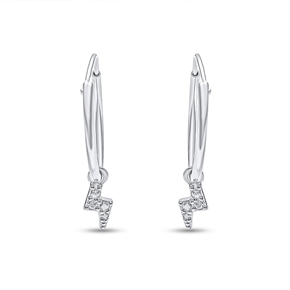 Silver Earrings With Zircon Stones - 1