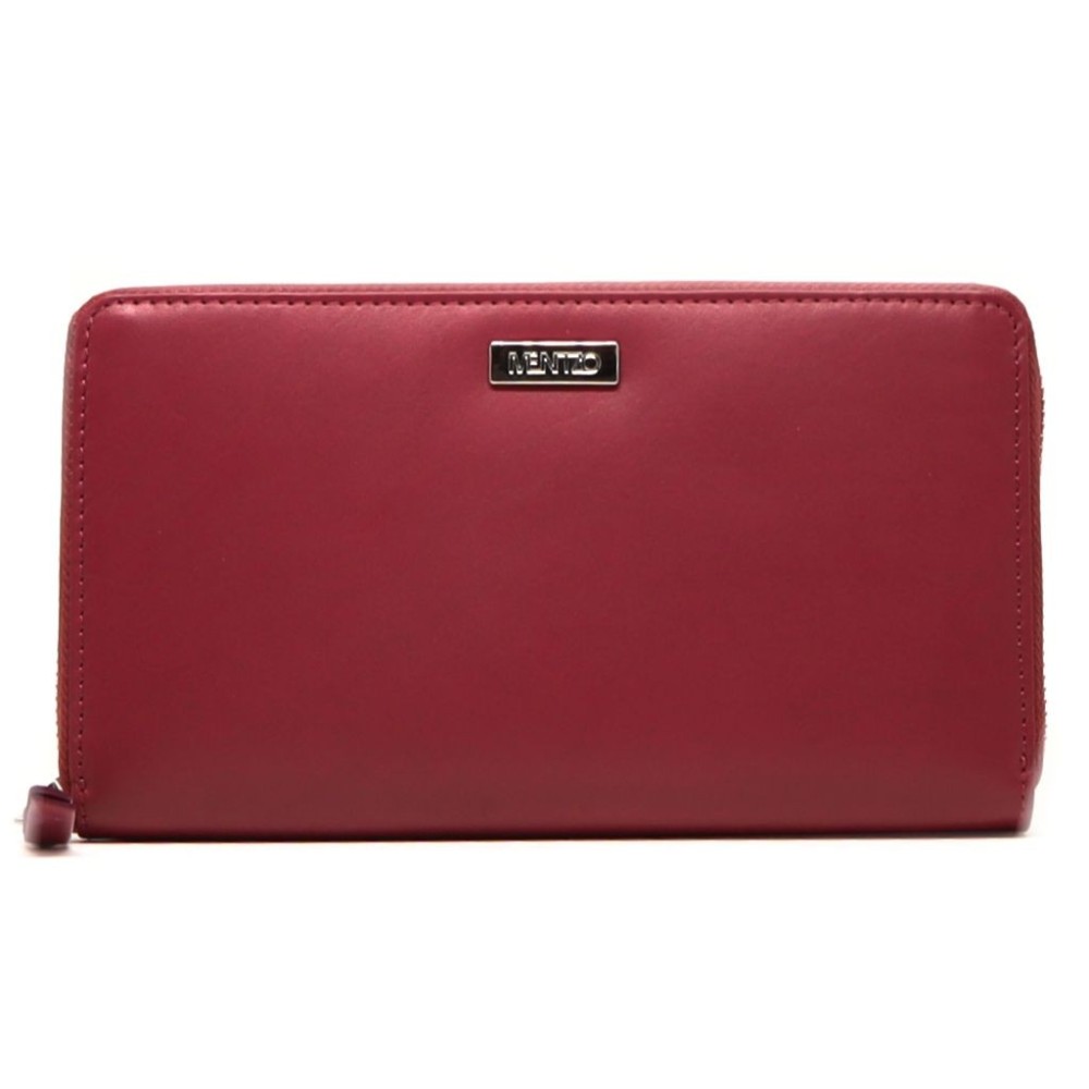 Mentzo Large Leather Womens Wallet with RFID Burgundy Colour - 1