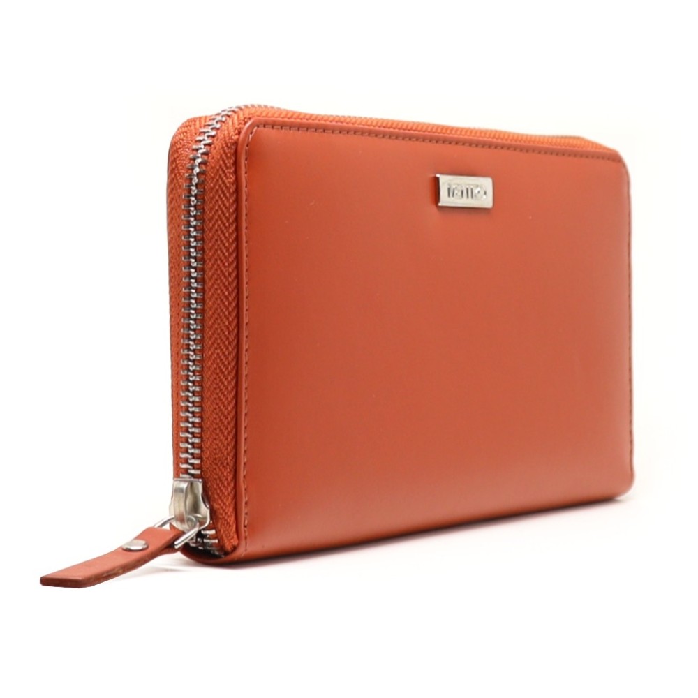 Mentzo Large Leather Womens Wallet with RFID Orange - 2