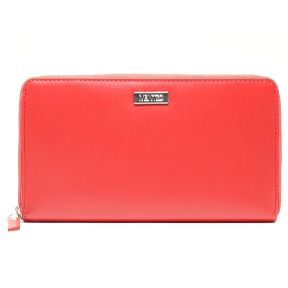 Mentzo Large Leather Womens Wallet with RFID Red Colour - 1