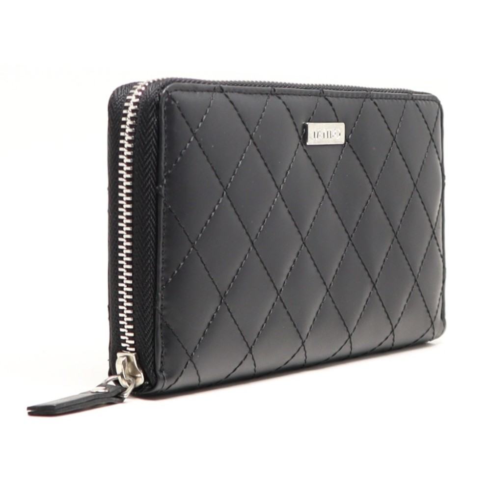 Mentzo Large Leather Womens Wallet with RFID Black Colour - 2