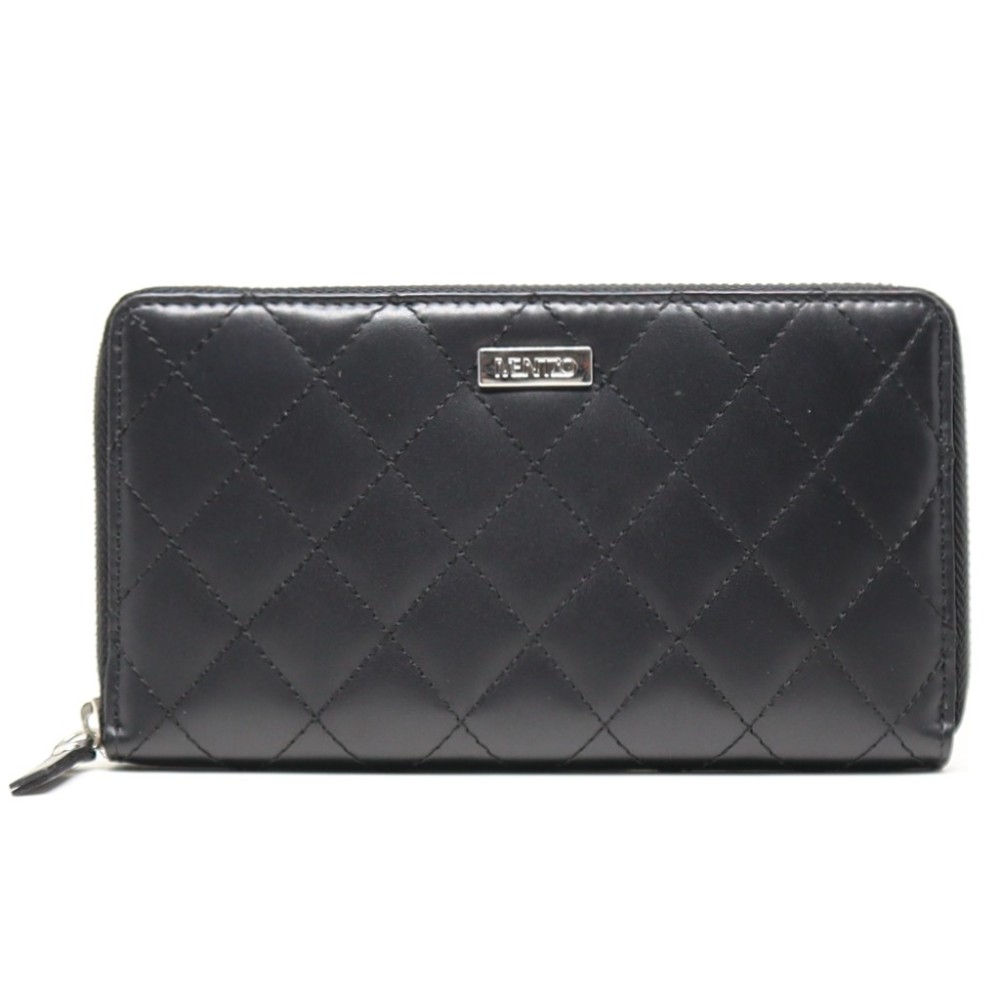 Mentzo Large Leather Womens Wallet with RFID Black Colour - 1