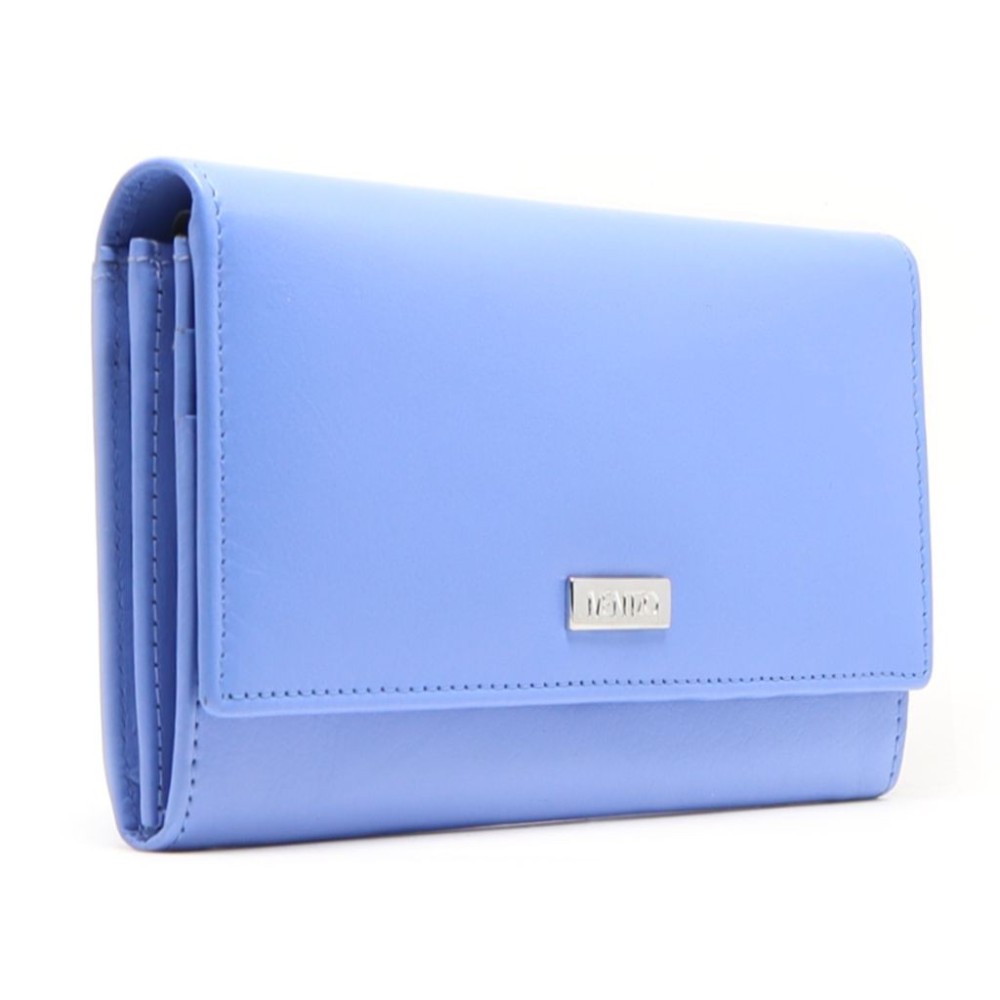 Mentzo Large Leather Womens Wallet with RFID Blue Colour - 2