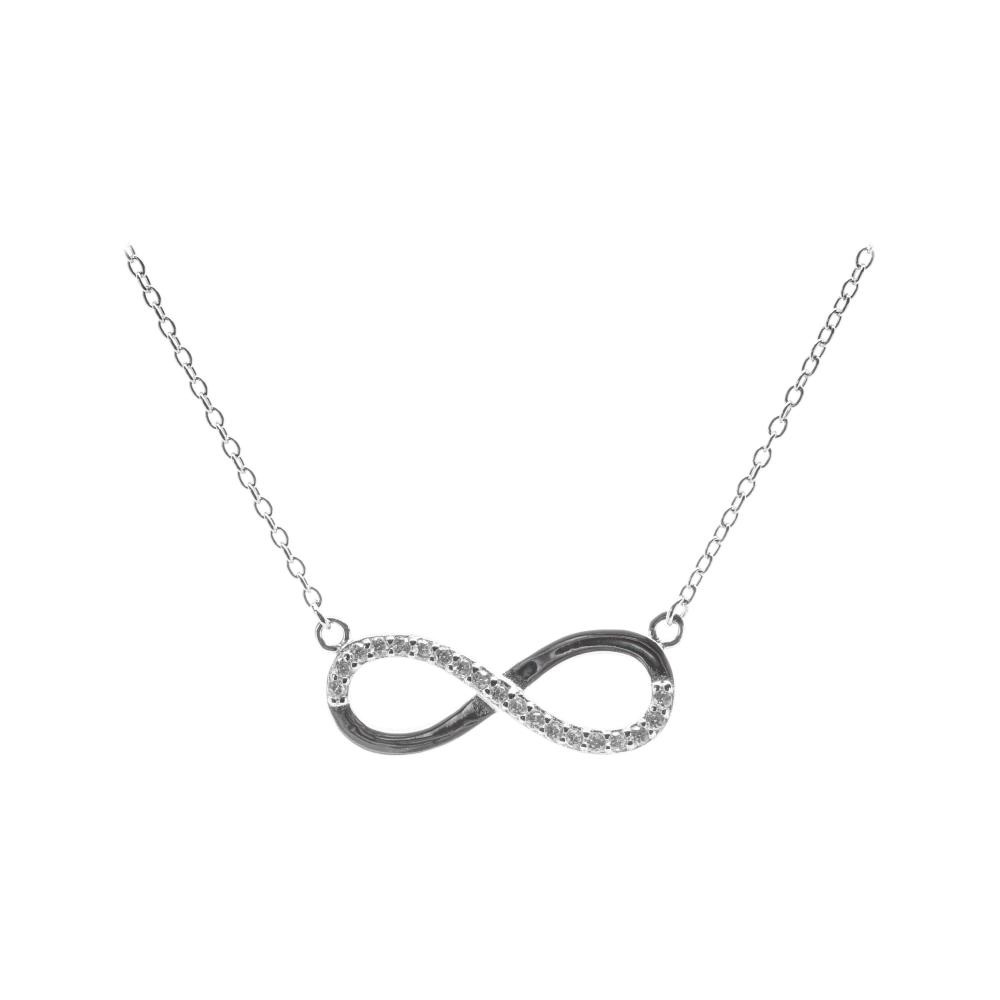 Infinity Necklace With Zircon Stones - 1