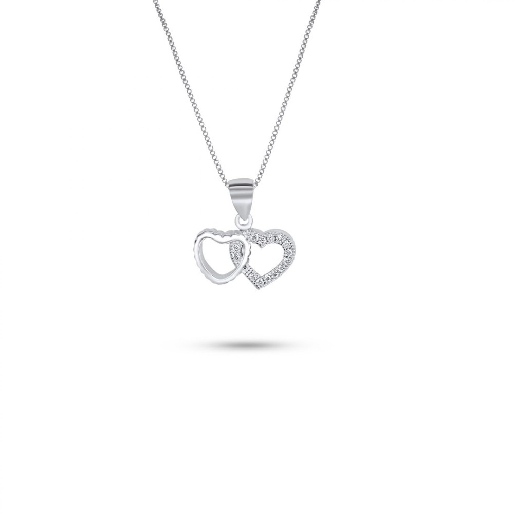 Heart Necklace With Zircon Stones - 1