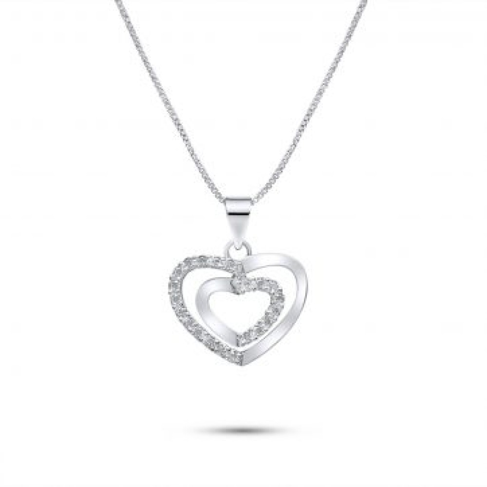 Κολιέ Καρδιά Με Ζιργκόν Πέτρες - 1