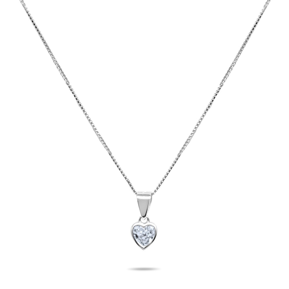 Heart Necklace With Zircon Stone - 1
