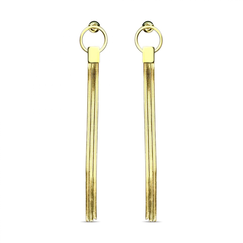 Σκουλαρίκια Αλυσιδωτά Επίχρυσο Ατσάλι - 1