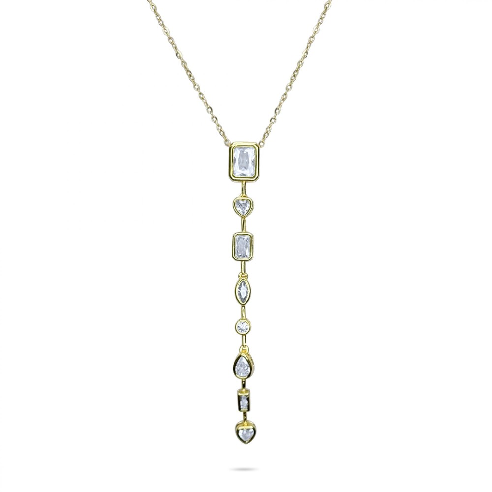 Κολιέ Επίχρυσο Ατσάλι Σε Στυλ Υ - 1