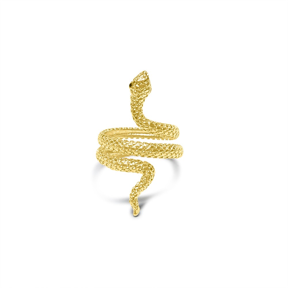 Gold Plated Steel Snake Ring - 1