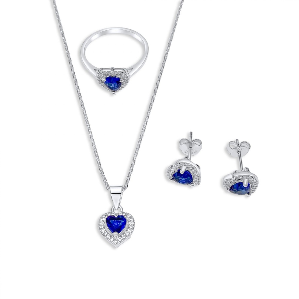 Set With Sapphire And Zircon Stones - 1
