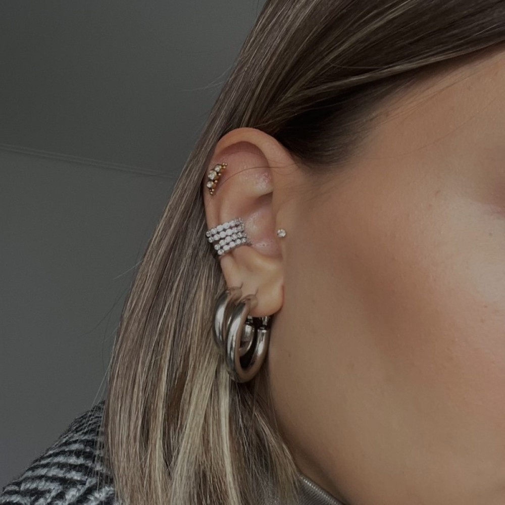 Σκουλαρίκια Ear Cuffs Με Πέτρες Ζιργκόν - 2