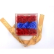 Yellow Box With A See-Through Lid, With Red And Blue Soap Flowers - 2