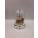 Christmas Decorative Glass Bell With A Wooden Represantation Inside - 3