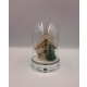 Christmas Decorative Glass Bell With A Wooden Represantation Inside - 3