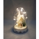 Christmas Decorative Glass Bell With A Wooden Represantation Inside - 1