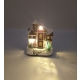 Χριστουγεννιάτικο Σπιτάκι Χιονισμένο Φωτιζόμενο με Φωτάκια LED Σε Σκούρο Καφέ Χρώμα - 2