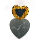 Black Color Heart Shapped Box With 13 Gold Soap Roses And 6 Black Forever Roses - 3