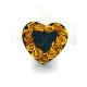 Black Color Heart Shapped Box With 13 Gold Soap Roses And 6 Black Forever Roses - 2