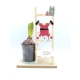 Wooden Christmas Santa Clause Decoration With A Glass Flower Pot And A Flower Bulb - 1