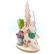 Wooden Christmas Tree And Deer Decoration With A Glass Flower Pot And A Flower Bulb - 2