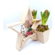 Wooden Christmas Star Decoration With LED Lights And A Wooden Flower Pot With Two Flower Bulbs - 4