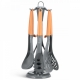 7 Pcs Kitchen Tools Set Orange/Gold Color With A Rotating Base Edenberg - 1