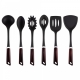 7 Pcs Kitchen Tools Set Dark Red Color With A Rotating Storage Base Edenberg - 3