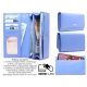 Mentzo Large Leather Womens Wallet with RFID Blue Colour - 4