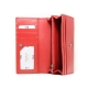 Mentzo Large Leather Womens Wallet with RFID Red Colour - 3