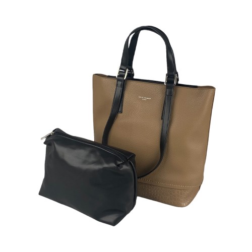 Τσάντα Ώμου BagToBag Σκούρο Μπεζ Χρώμα Με Διπλά Λουριά - 2