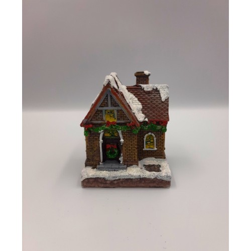 Snowy Ceramic House With LED Light